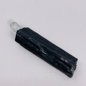 Pendant - Black Tourmaline Rough with Bail