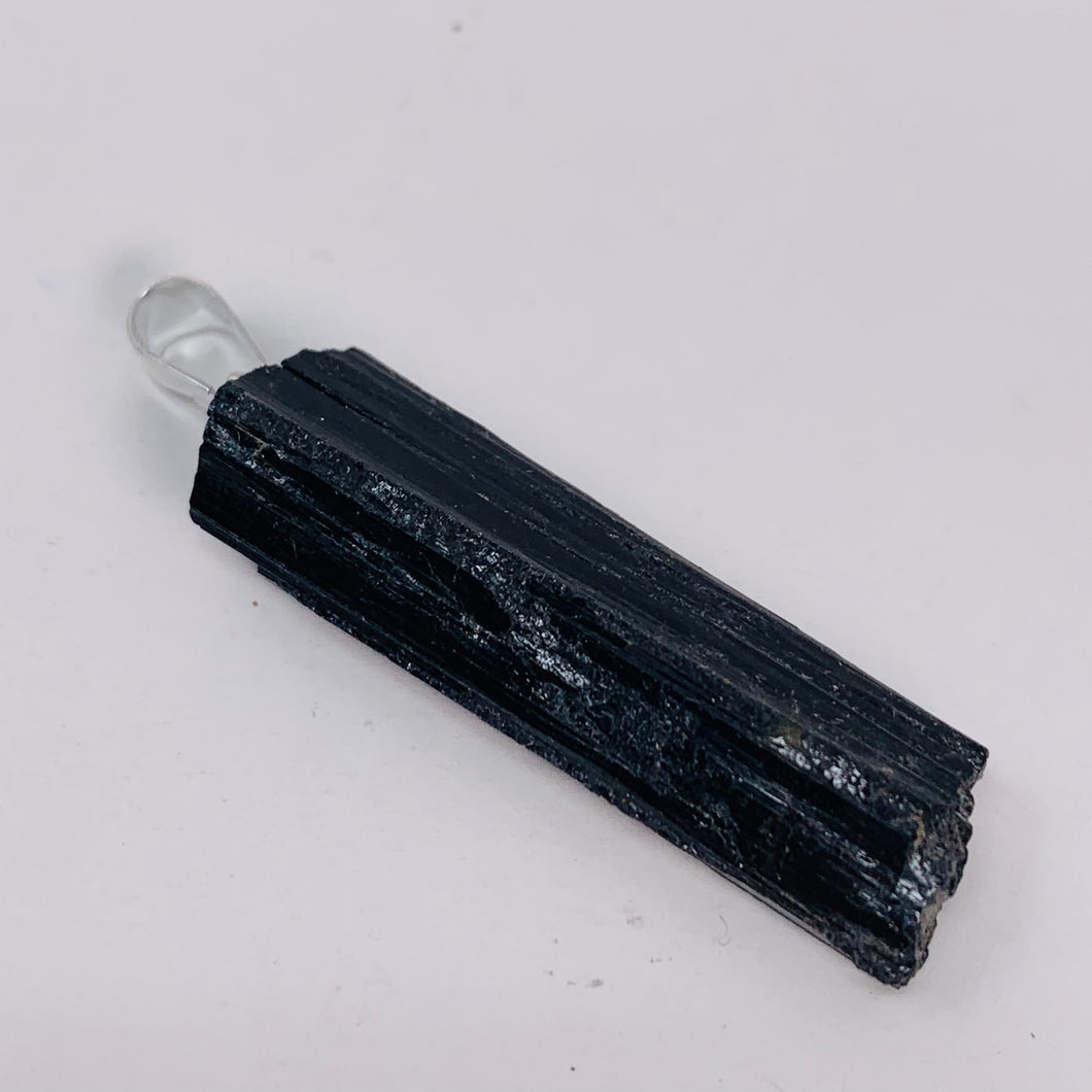 Pendant - Black Tourmaline Rough with Bail