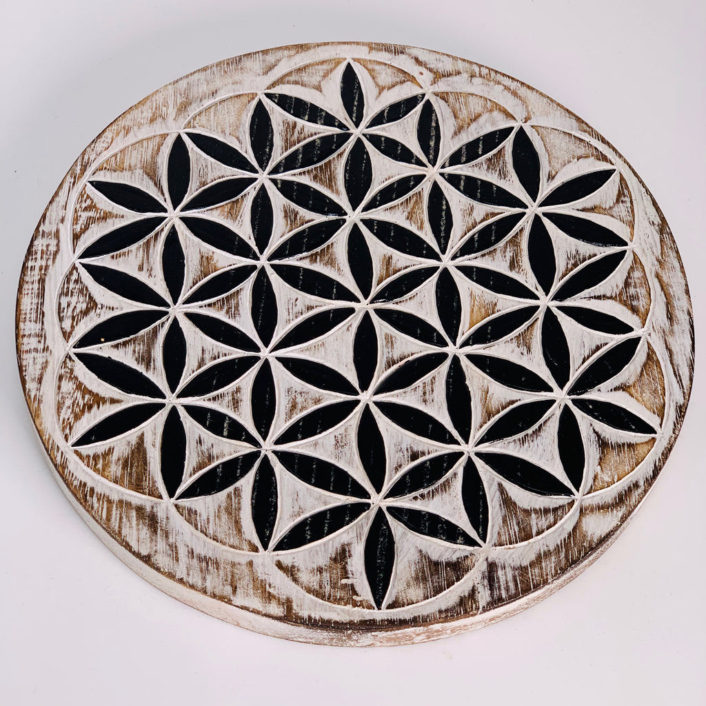 Wood Crystal Grid - Flower of Life