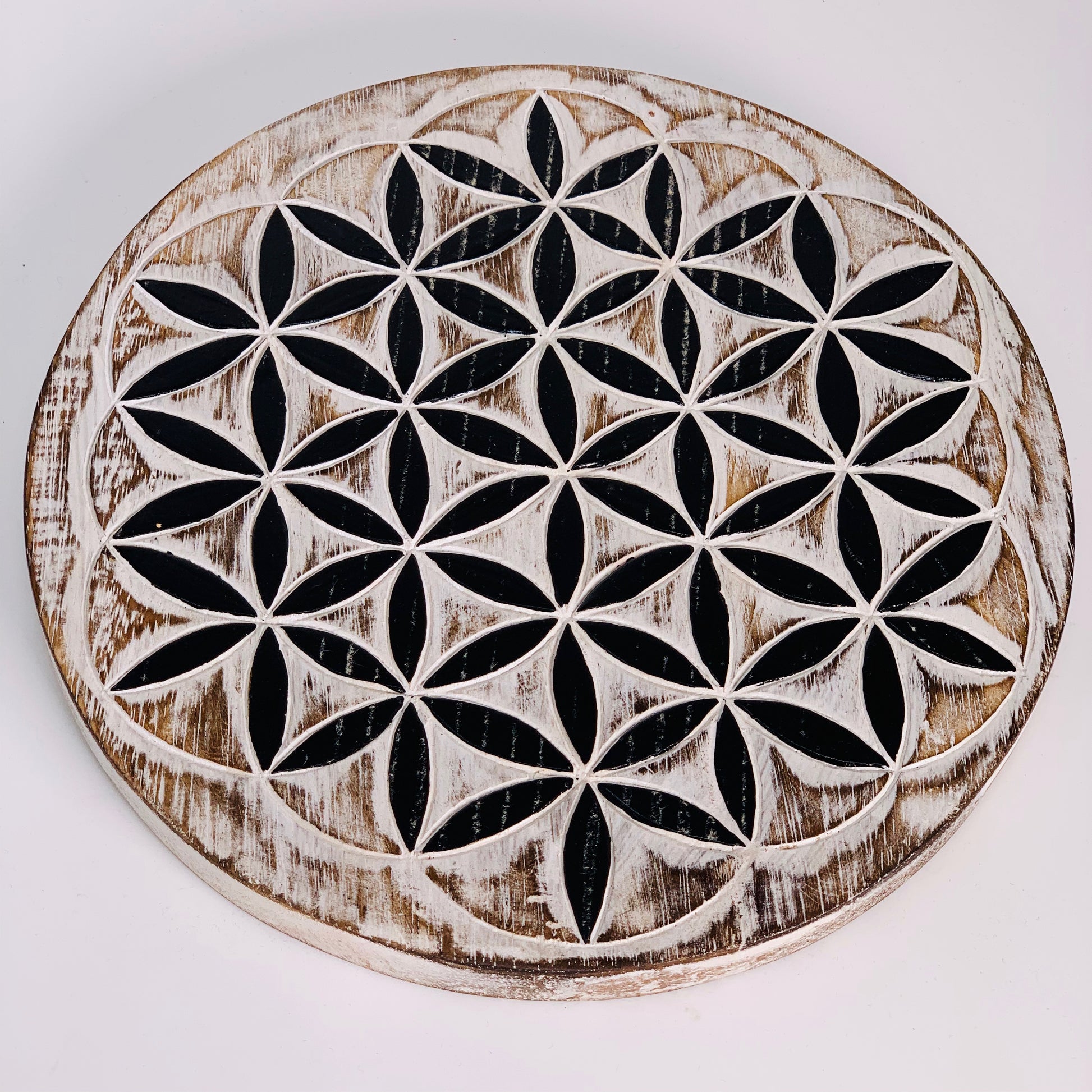 Wood Crystal Grid - Flower of Life