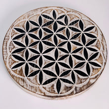 Load image into Gallery viewer, Wood Crystal Grid - Flower of Life

