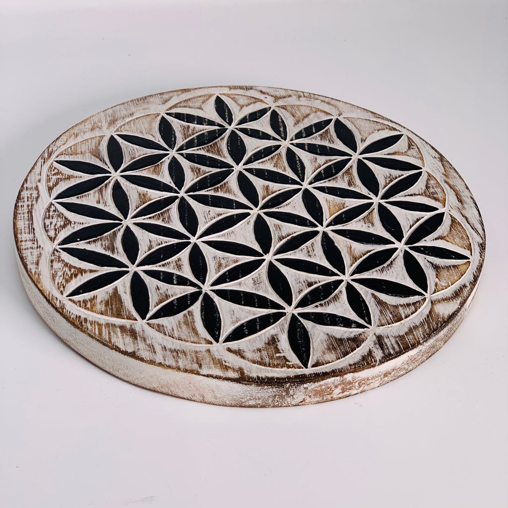 Wood Crystal Grid - Flower of Life