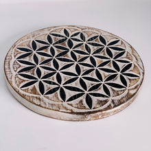 Load image into Gallery viewer, Wood Crystal Grid - Flower of Life
