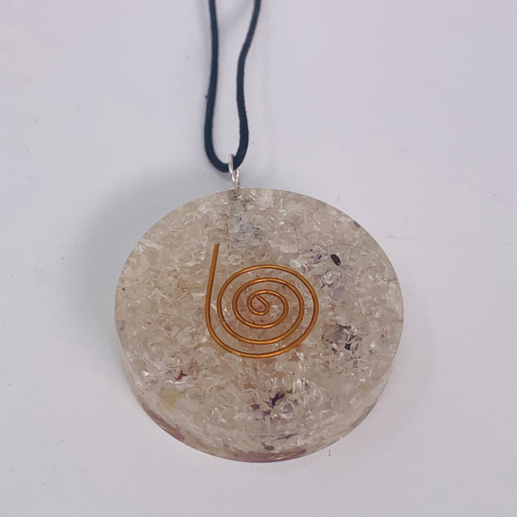Pendant - Orgone Metratron Round, Clear Quartz