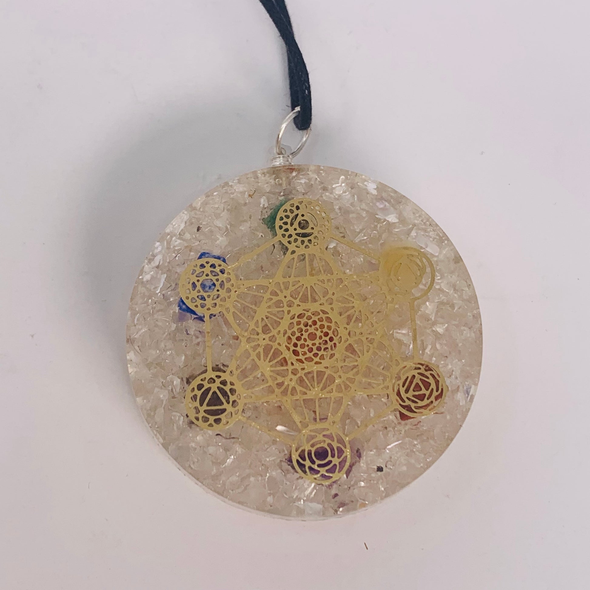 Pendant - Orgone Metratron Round, Clear Quartz