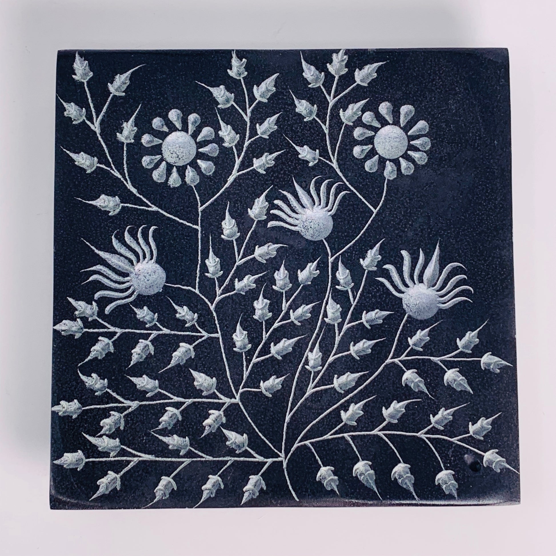 Soapstone Flower candle plate/incense holder