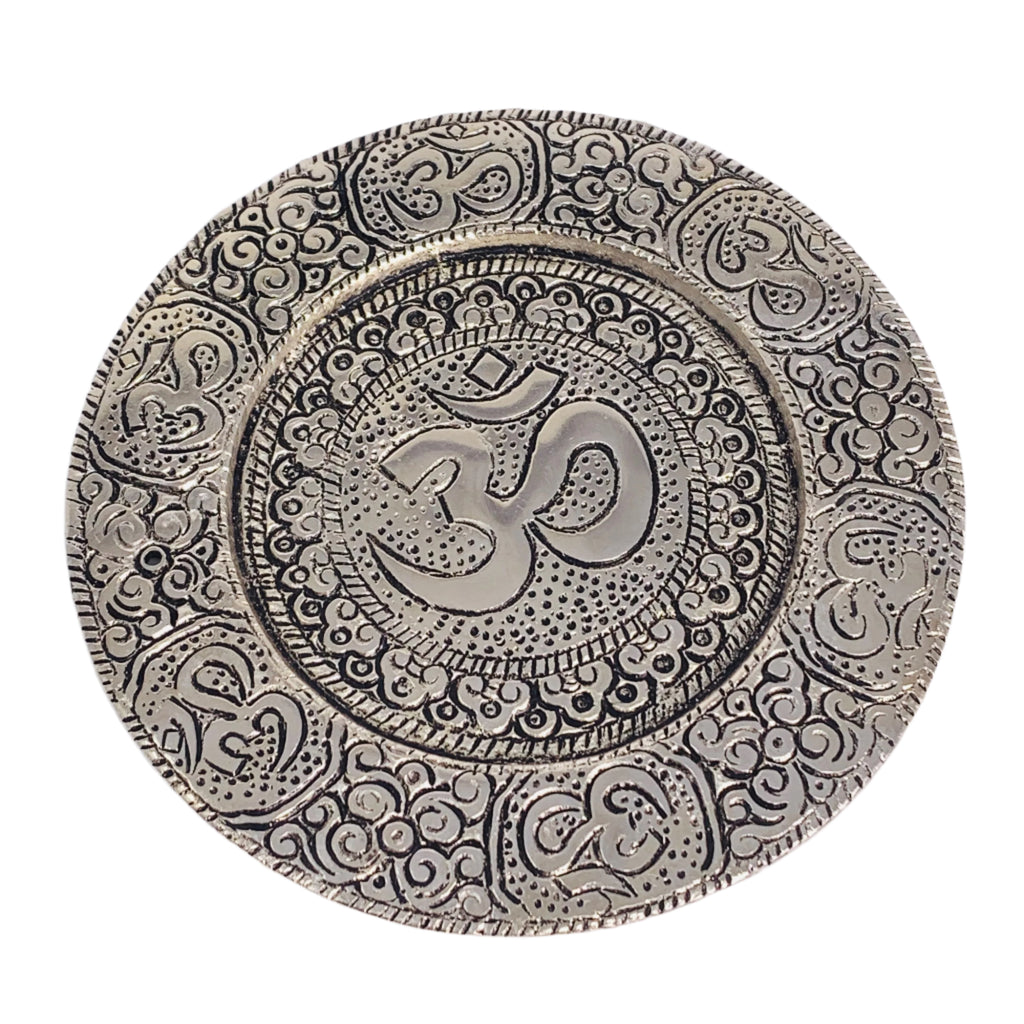 Candle Plate - Om Recycled Metal