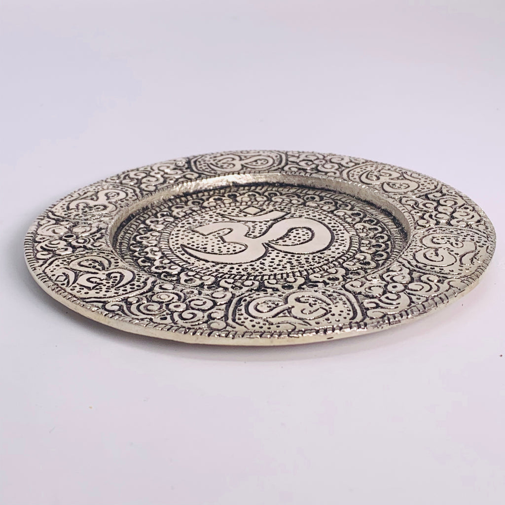 Candle Plate - Om Recycled Metal