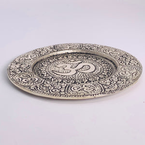 Candle Plate - Om Recycled Metal