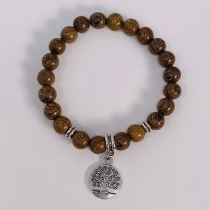 Bracelet - Wood Beads & Tree of Life