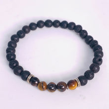 Load image into Gallery viewer, Lava Bead &amp; Crystal Bracelets - 6mm (4 options)
