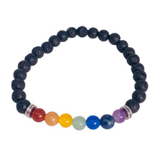 Load image into Gallery viewer, Lava Bead &amp; Crystal Bracelets - 6mm (4 options)
