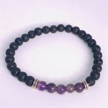 Load image into Gallery viewer, Lava Bead &amp; Crystal Bracelets - 6mm (4 options)
