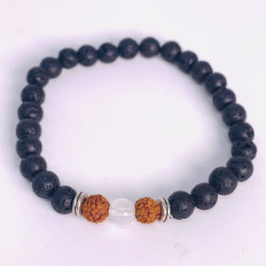 Lava Bead and Chakra Crystal (6mm) Bracelets (4 options)