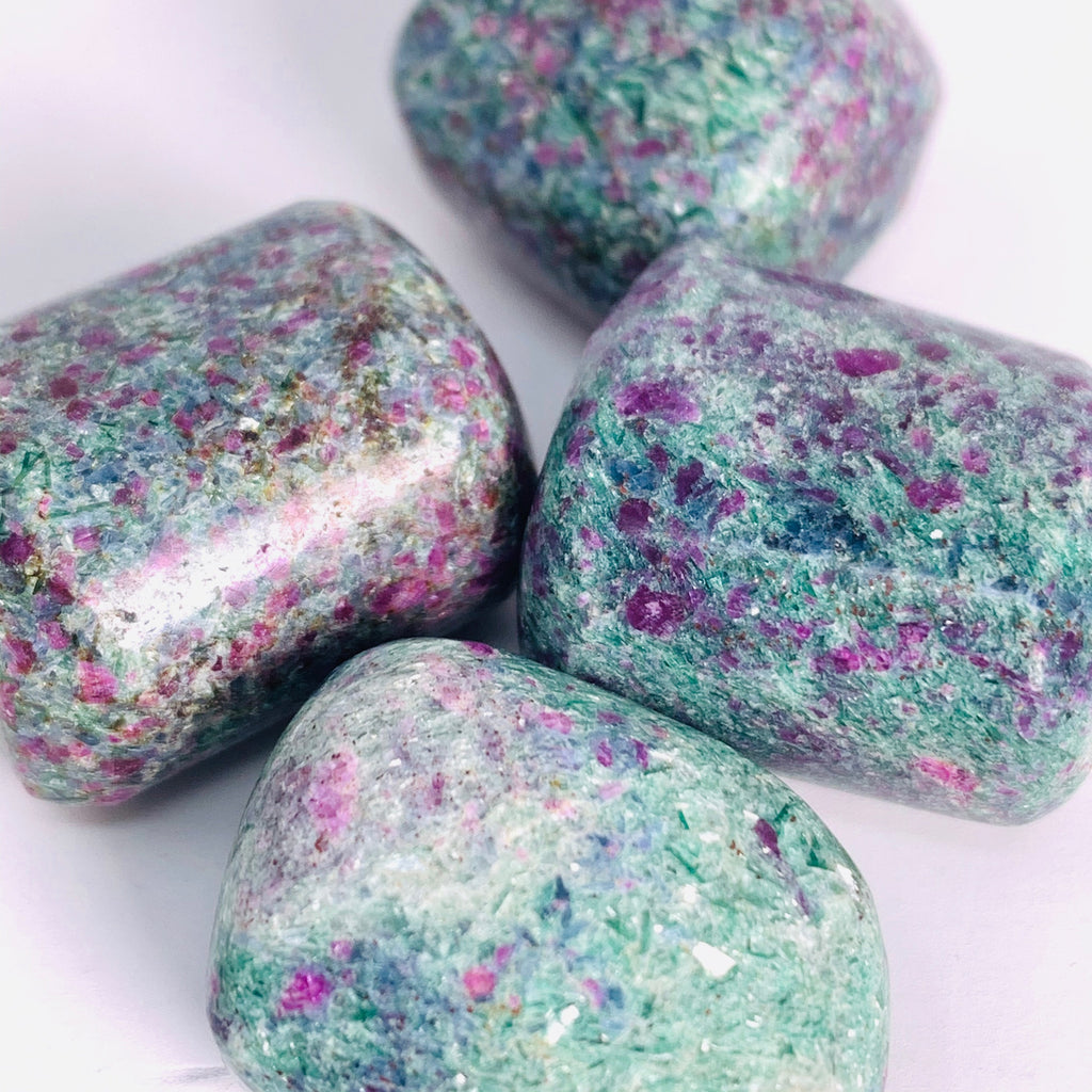 Ruby Fuchsite & Kyanite - Tumbled