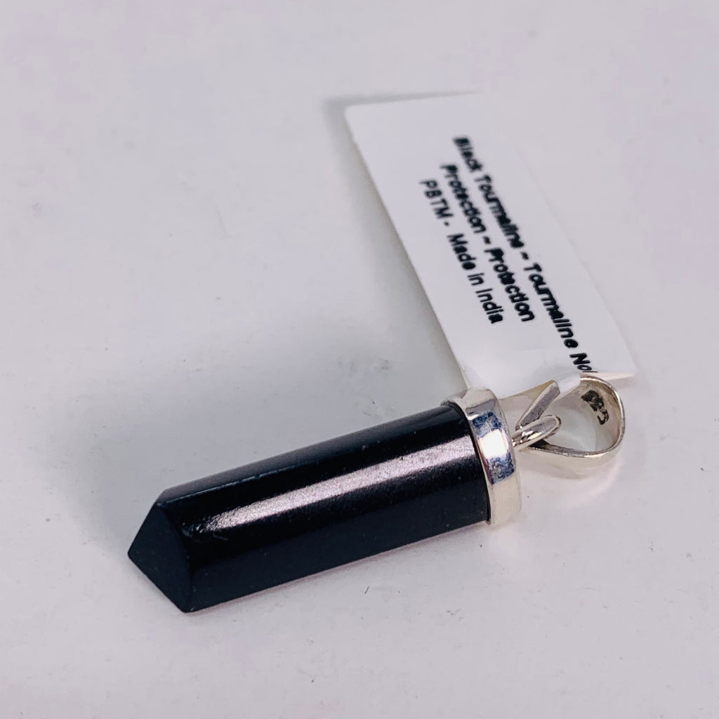 Black Tourmaline Polished Point on Bail