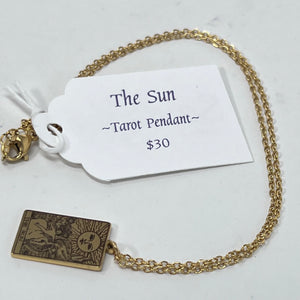 Tarot Pendant - The Sun (Gold Plated Stainless Steel)