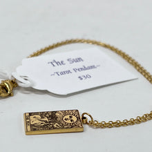 Load image into Gallery viewer, Tarot Pendant - The Sun (Gold Plated Stainless Steel)
