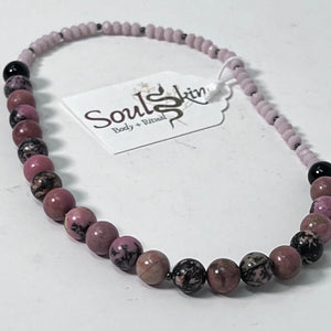 Rhodonite & Black Onyx Wrap Bracelet by SoulSkin - (Double Wrap)