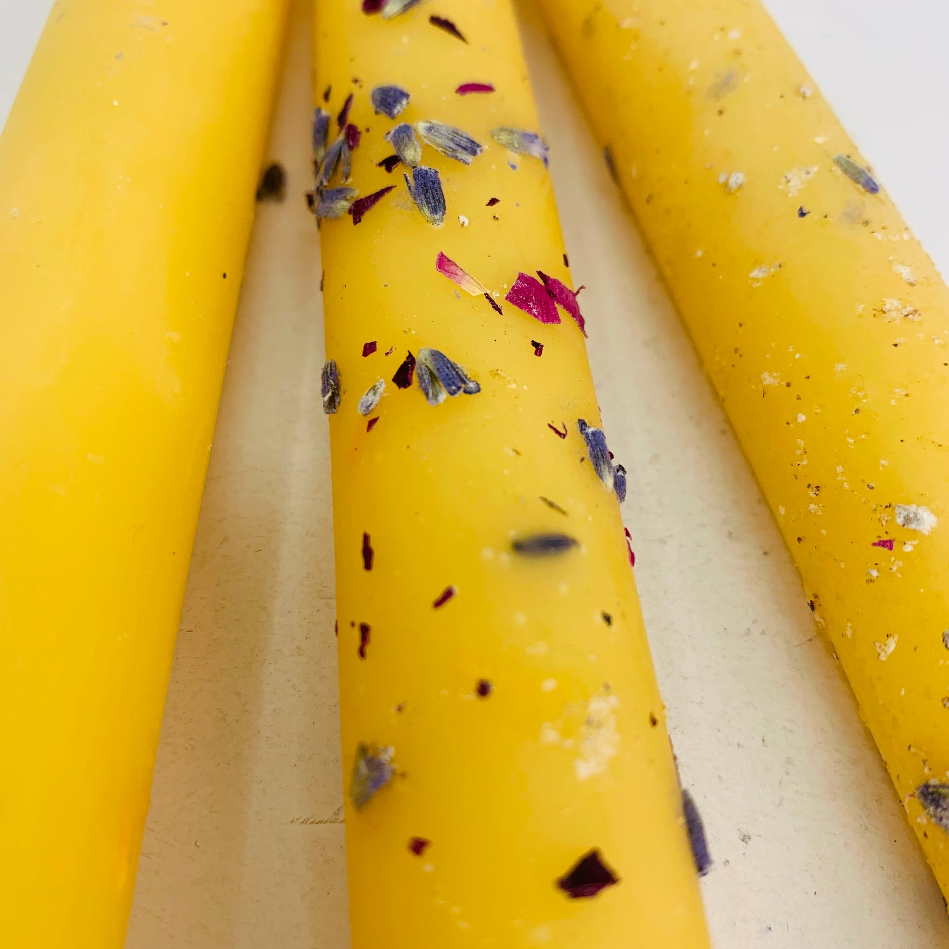 Beeswax Herbal Ritual Intention Candles (Various Colours)