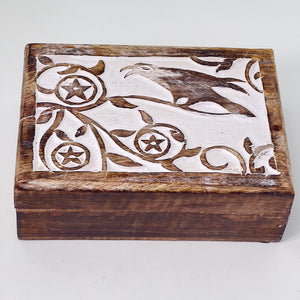Wood Raven Rectangular Box