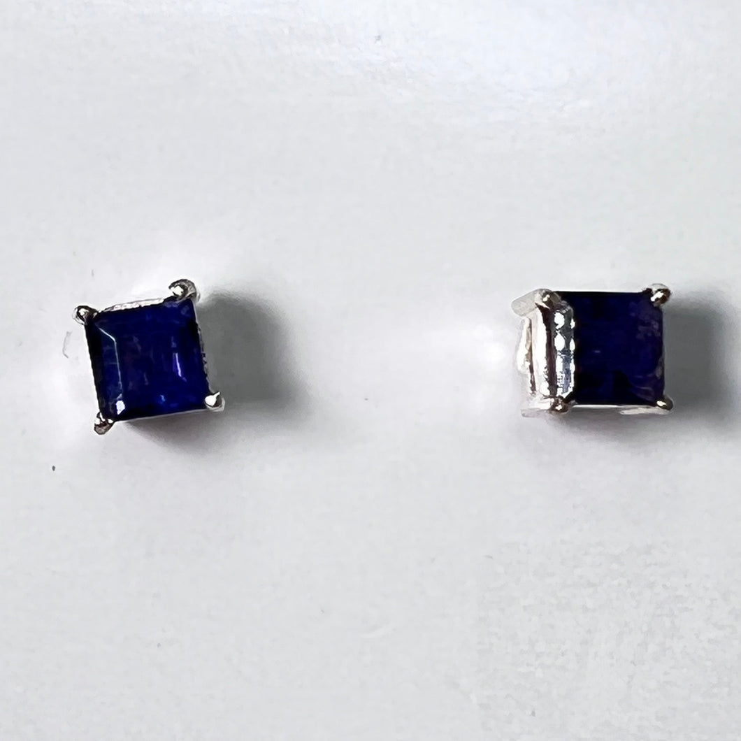 Earrings - Iolite (square)