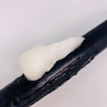 Load image into Gallery viewer, Beeswax Candle - Black Taper with Crow Skull
