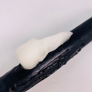 Beeswax Candle - Black Taper with Crow Skull "The Messenger"