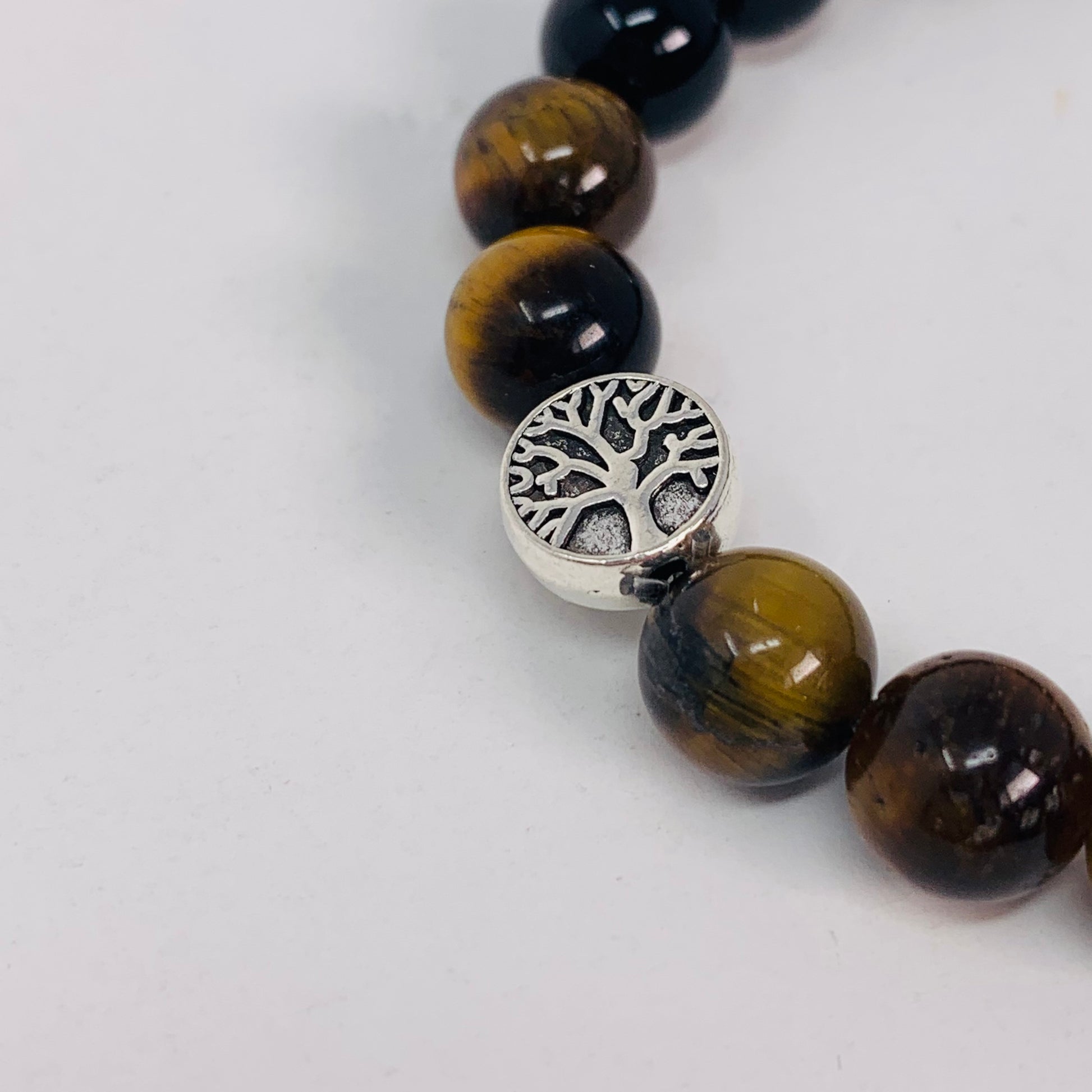 Bracelet - Tigers Eye 8mm & Tree of Life Charm