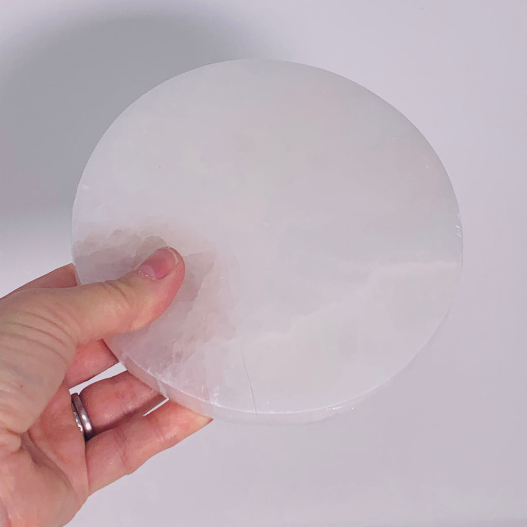 Selenite Round Charging Plate