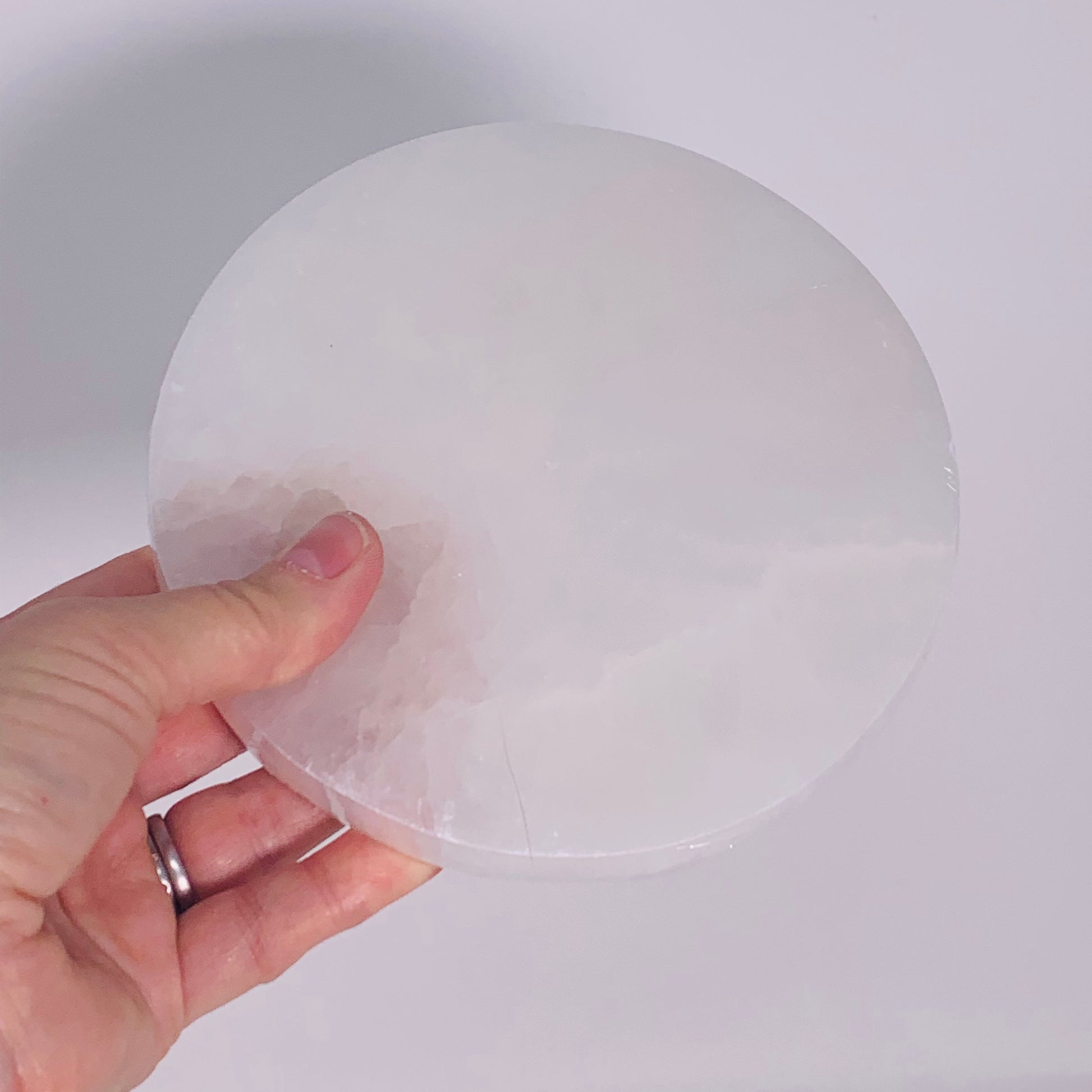 Selenite Round Charging Plate