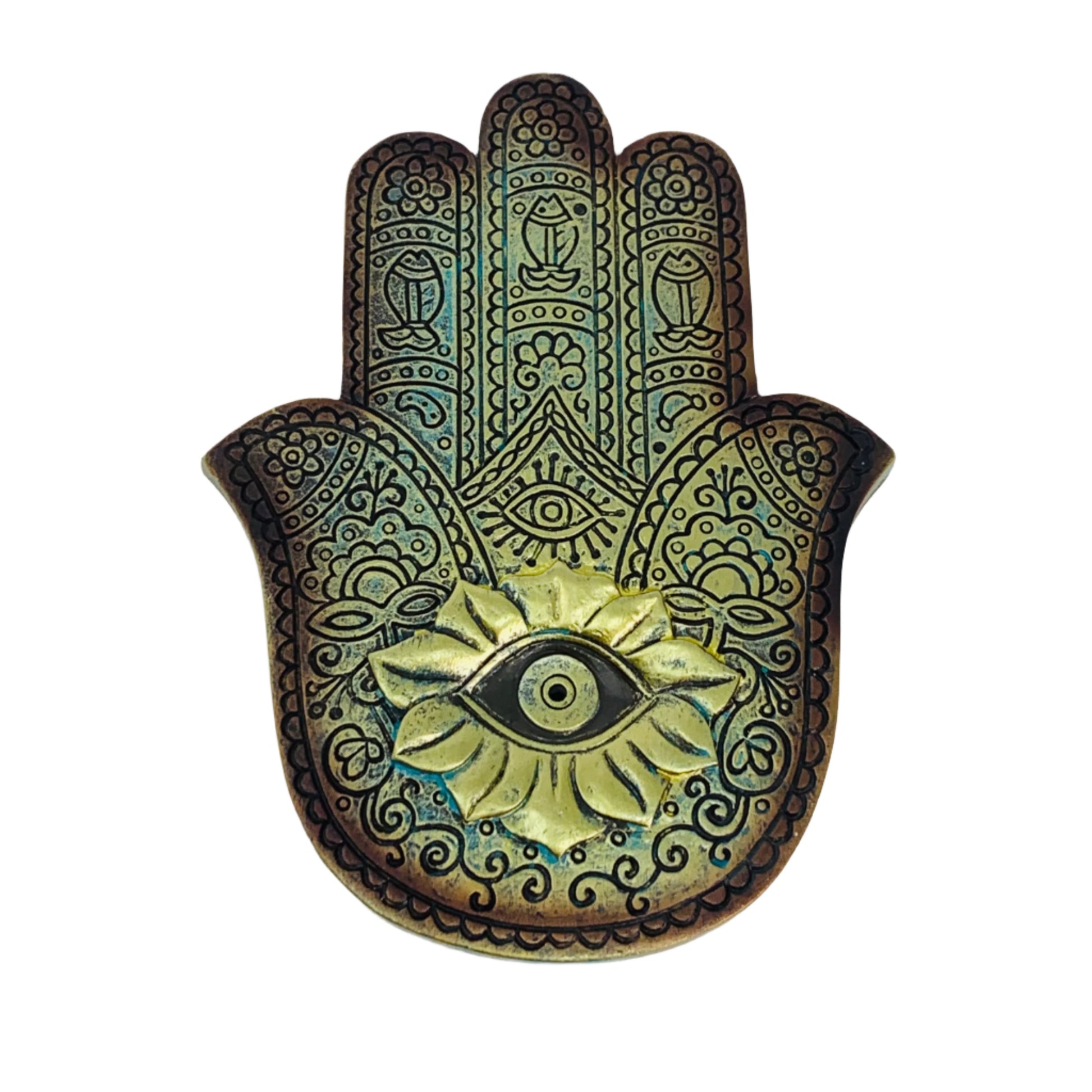 Hamsa Hand Incense Holder (Metallic/Resin)