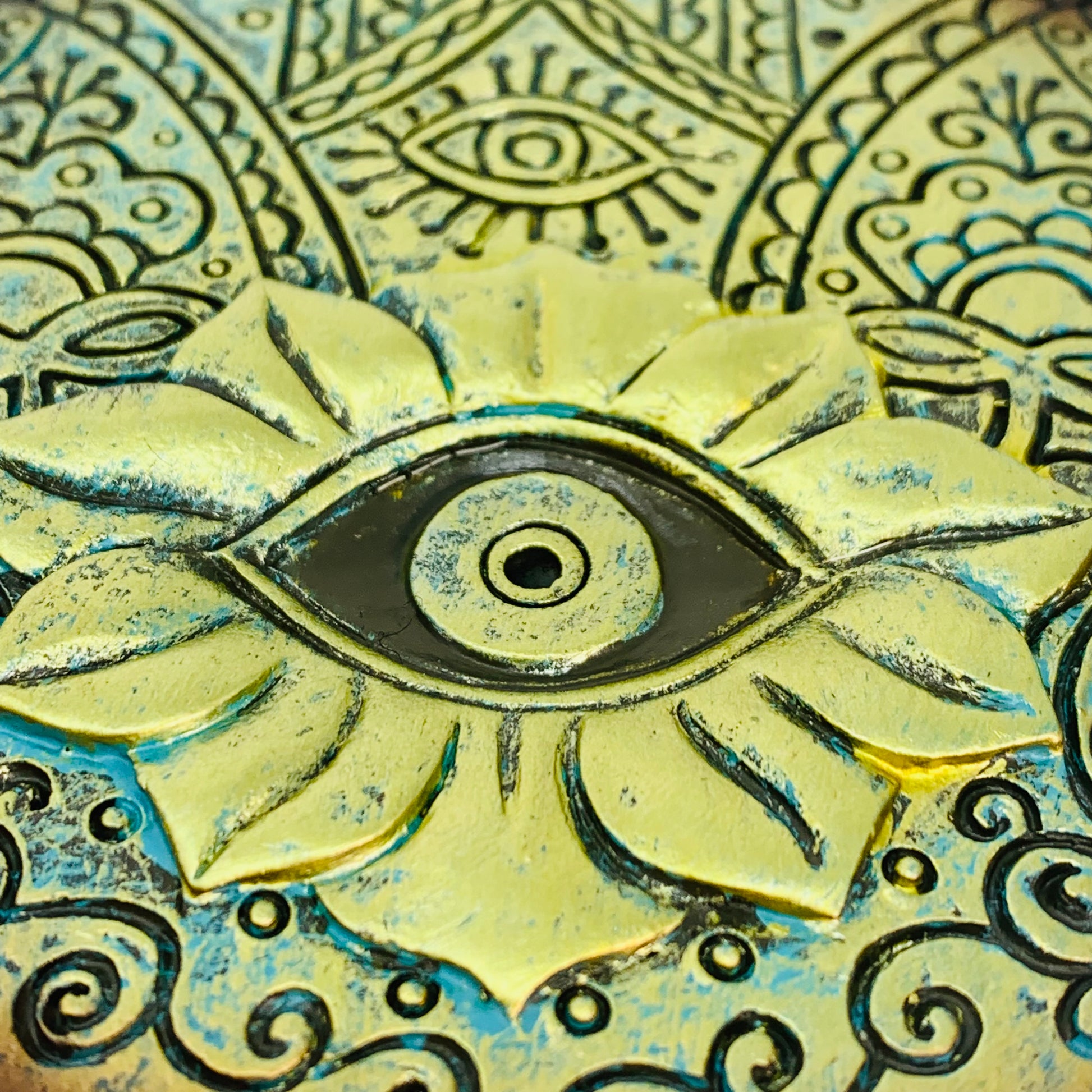 Hamsa Hand Incense Holder (Metallic/Resin)