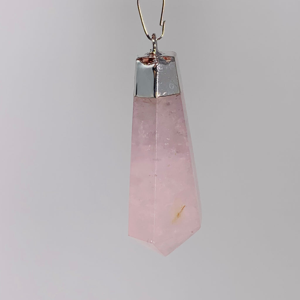 Pendant - Rose Quartz - Faceted Teardrop