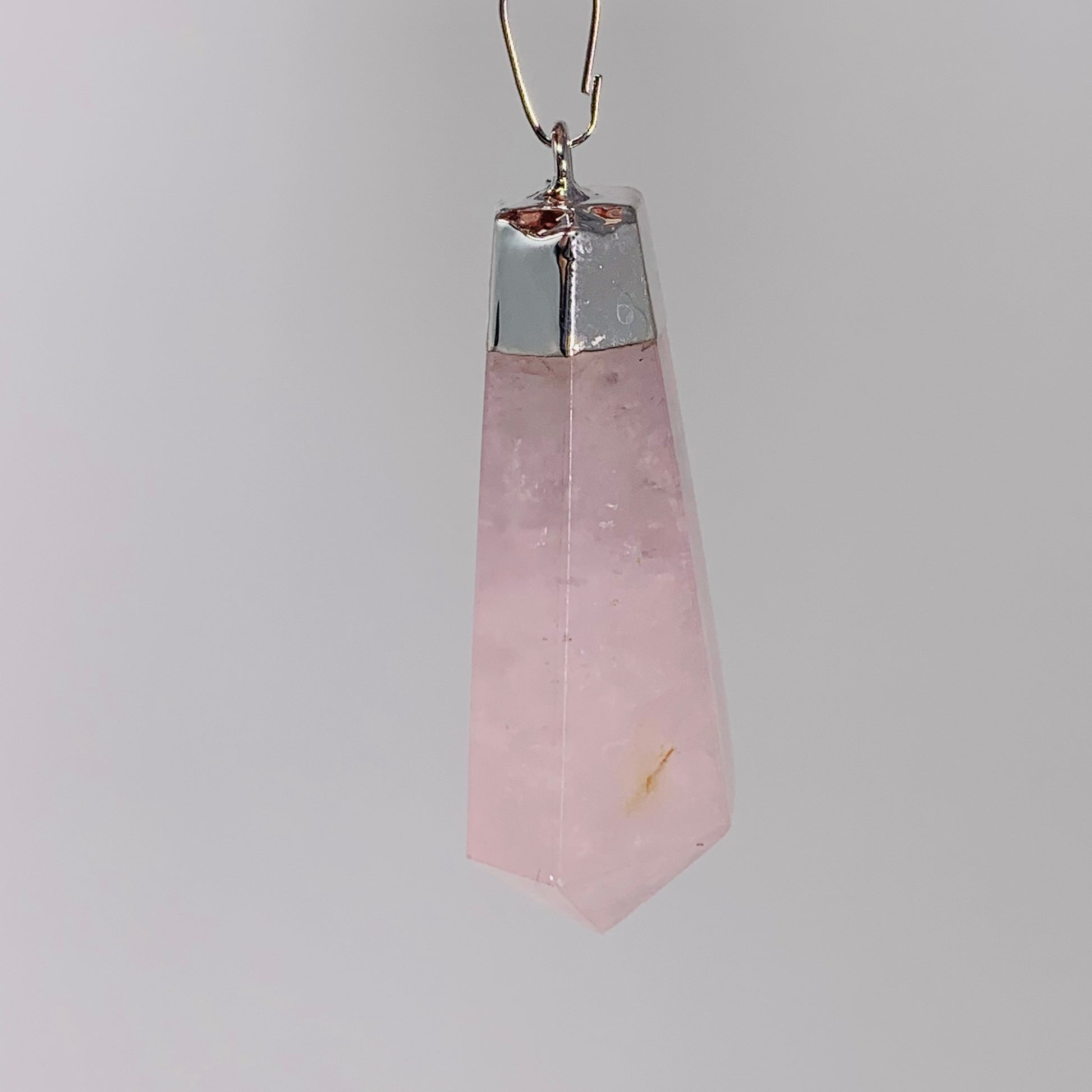 Pendant - Rose Quartz - Faceted Teardrop