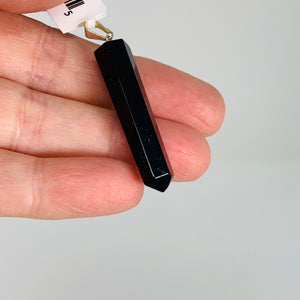Pendant - Black Obsidian on a bale.