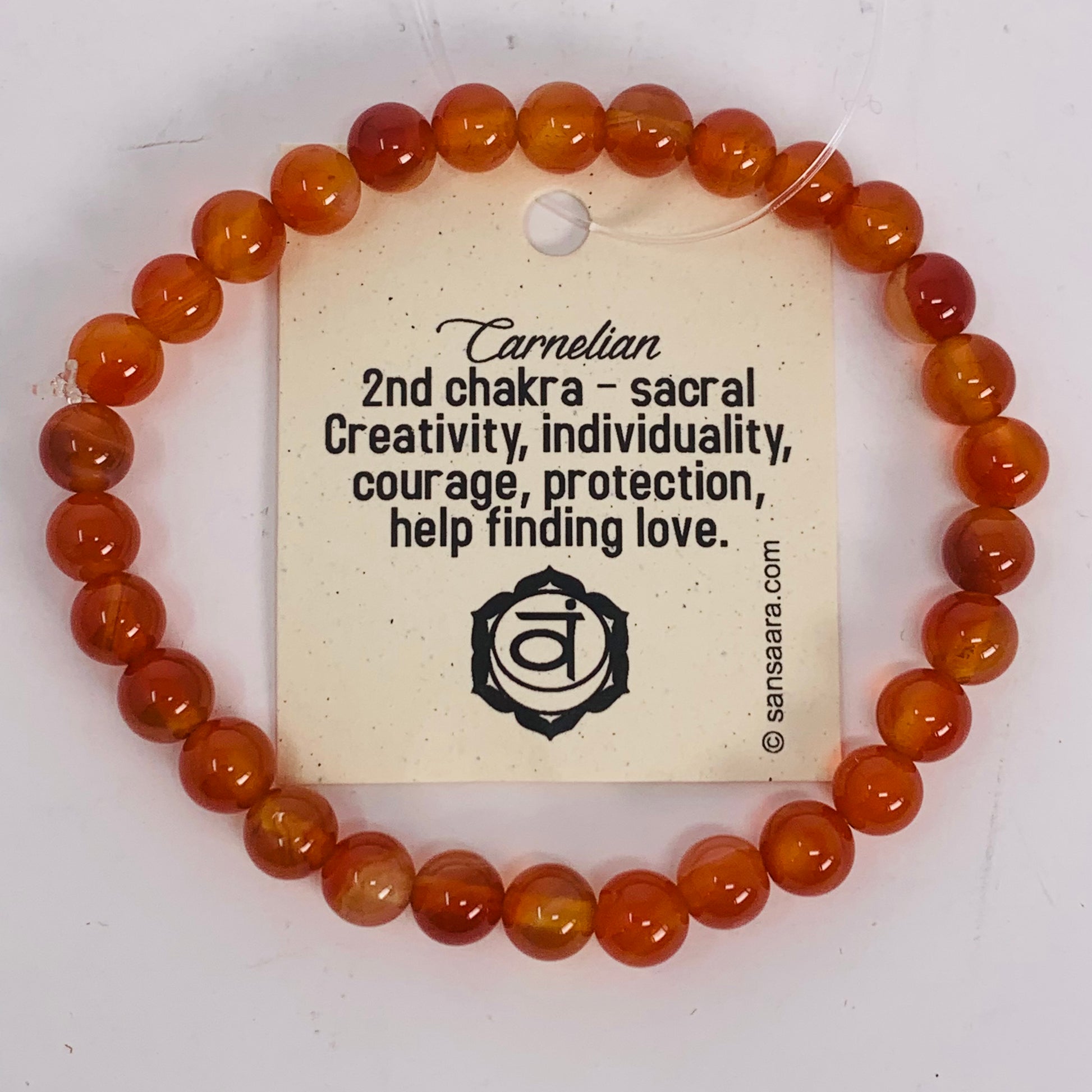 Bracelet - Carnelian 6mm