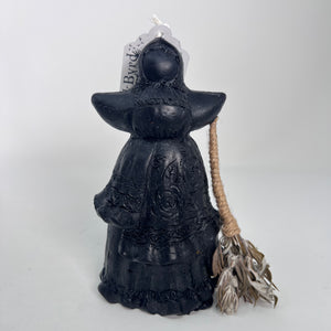 Witch & Broom Candle
