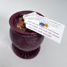 Load image into Gallery viewer, Beeswax Candle with Herbs &amp; Crystals - Cauldron
