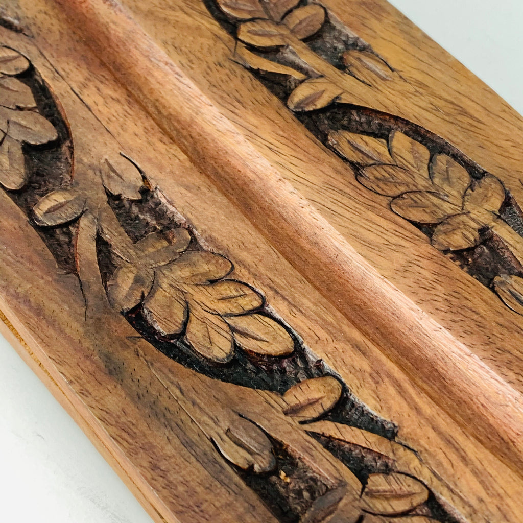 Wood Double Carved Incense Holder