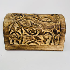 Wood Raven Treasure Chest Box