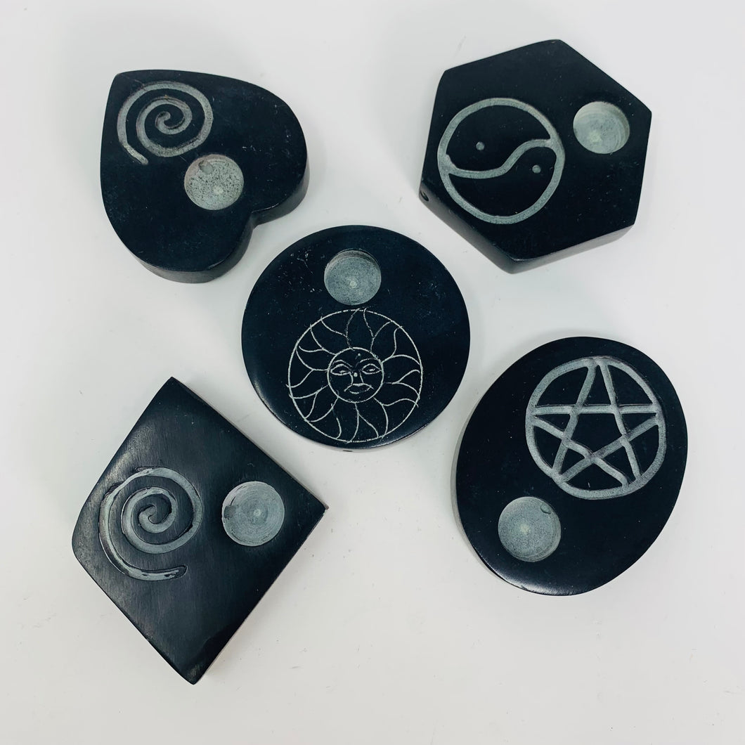 Soapstone Cone & Incense Holders (Various Designs)
