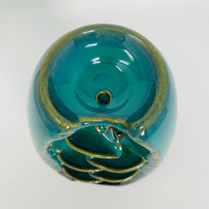 Backflow Burner - Ceramic (blue/green) "Cascading Leaves"