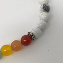 Load image into Gallery viewer, Howlite and Chakra (6mm) Bracelet
