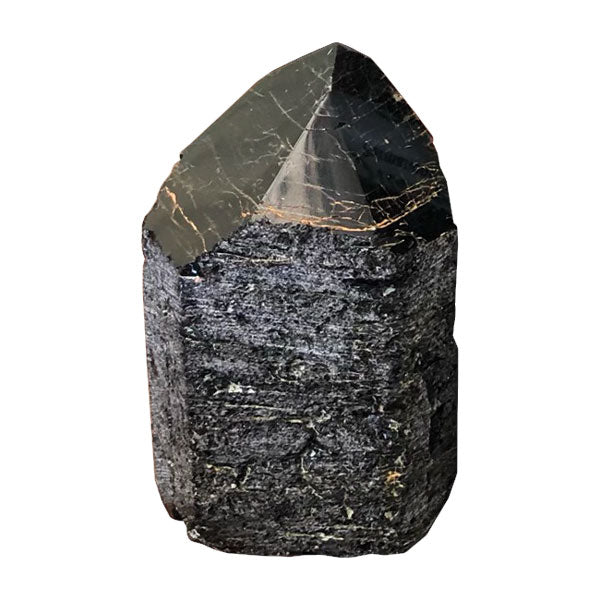 Black Tourmaline - Top Polished Point/Rough Base